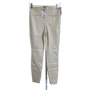 Zara Cream Faux Leather Leggings